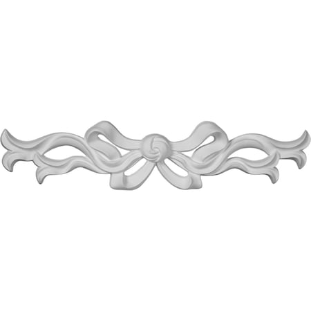 Ekena Millwork 13"W x 3"H x 3/4"P Versailles Medium Ribbon with Bow Center Onlay ONL13X03X01VE